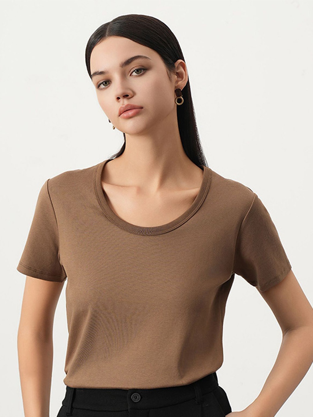 

LULU & SKY Cotton Top, Coffee brown