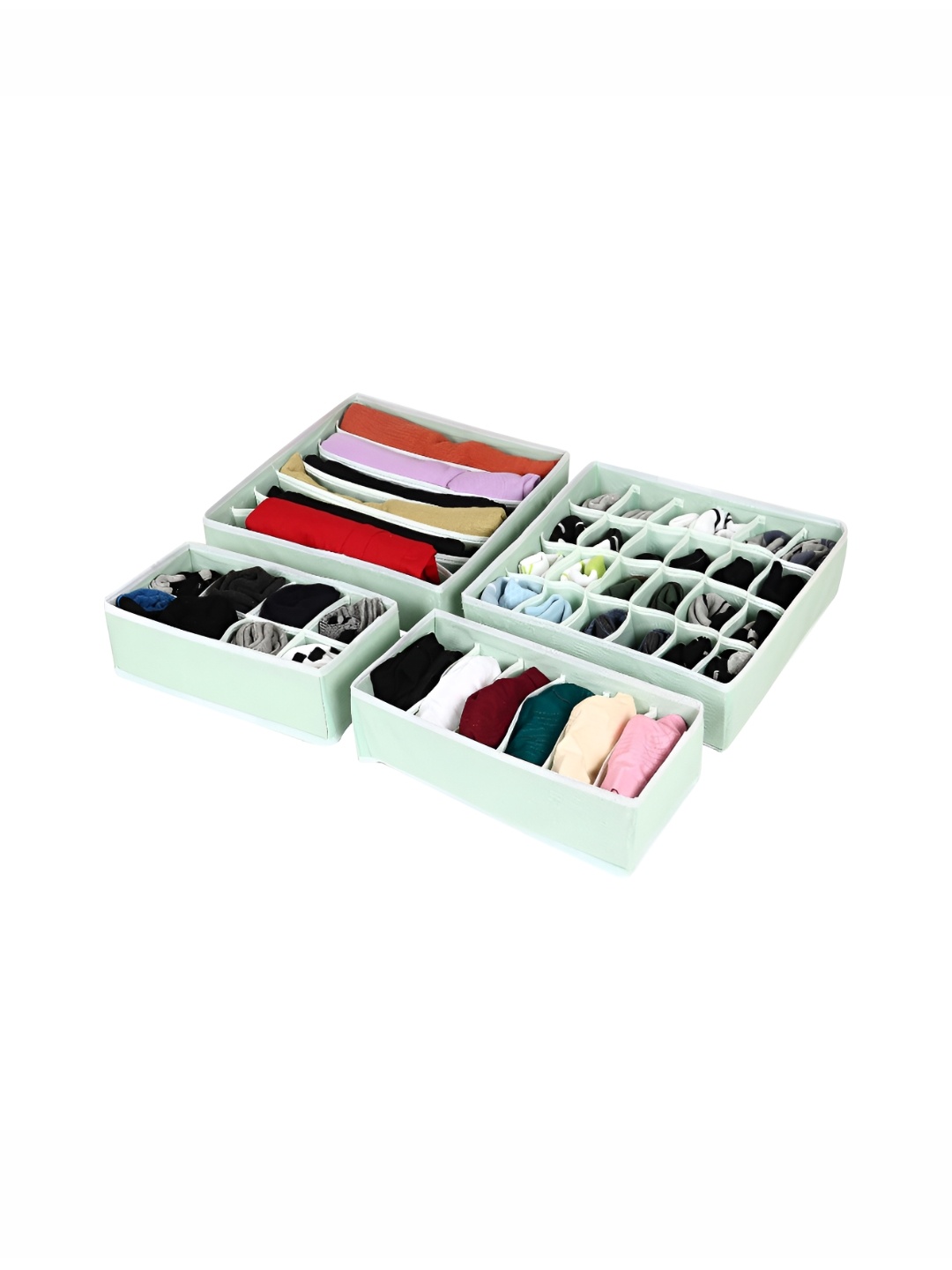 

HOUSE OF QUIRK Green 4 Pieces Drawer Organiser