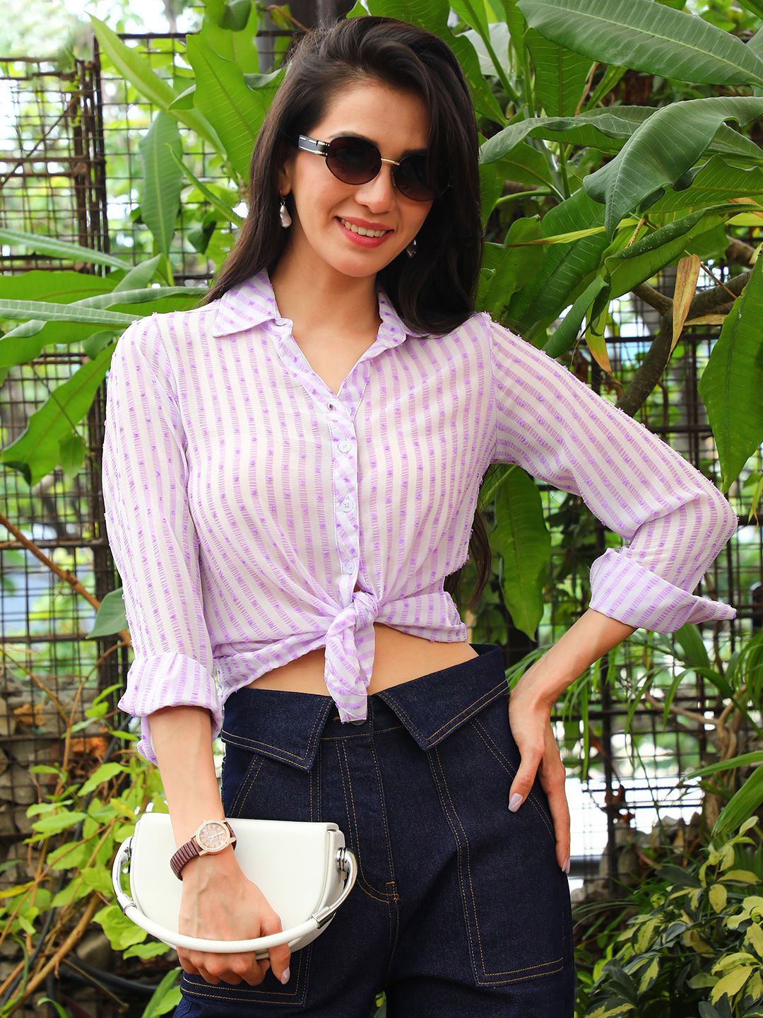

PINACOLADA Women Relaxed Boxy Opaque Striped Casual Shirt, Multi