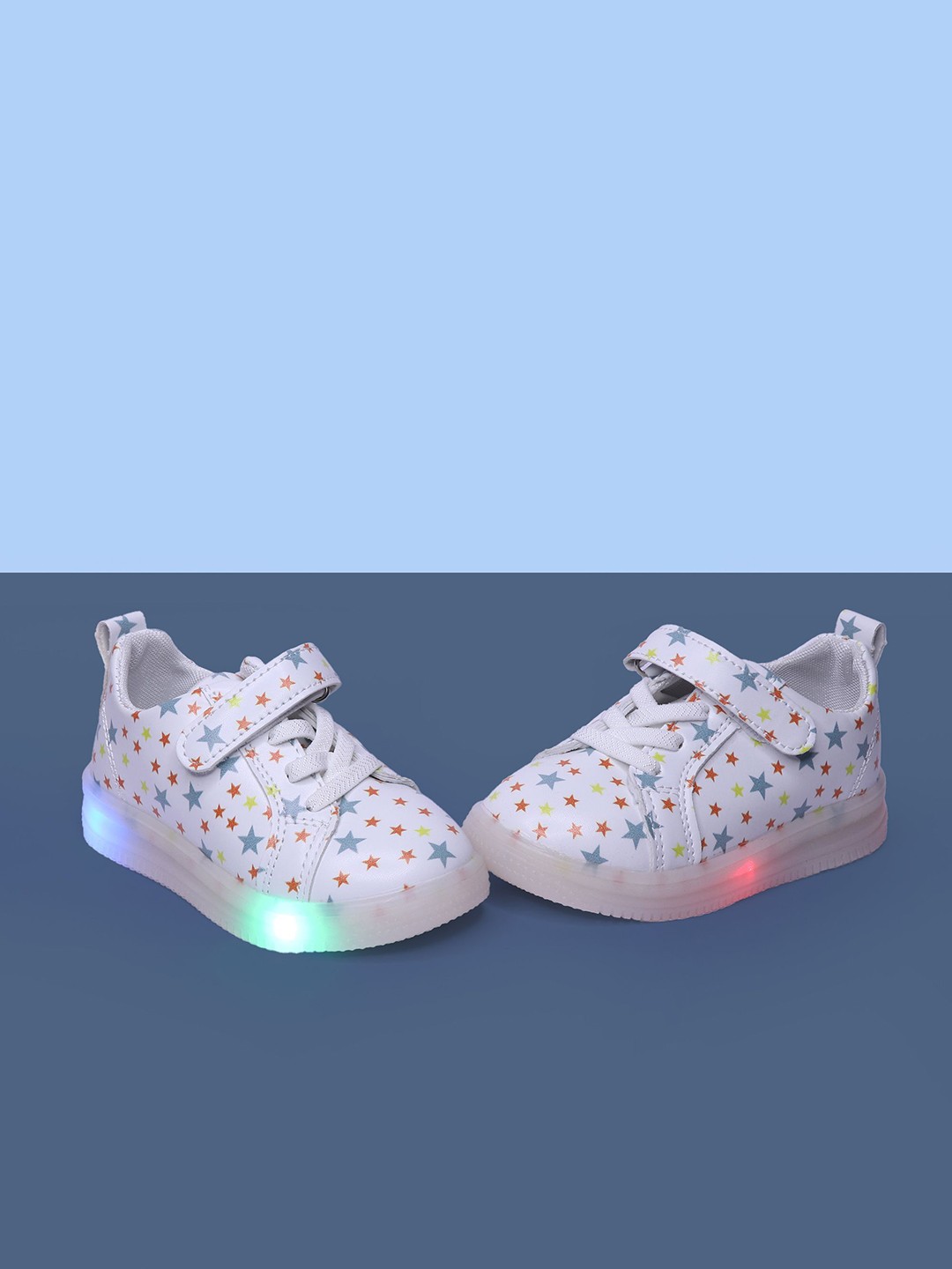 

FEETWELL SHOES Unisex Kids Printed PU Sneakers, White