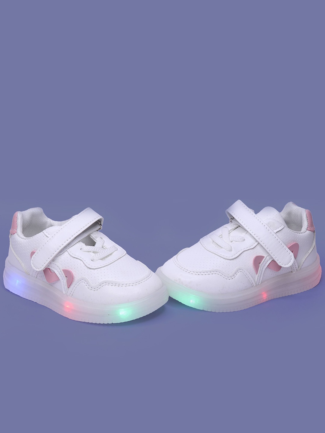 

FEETWELL SHOES Unisex Kids PU Round Toe Sneakers, White