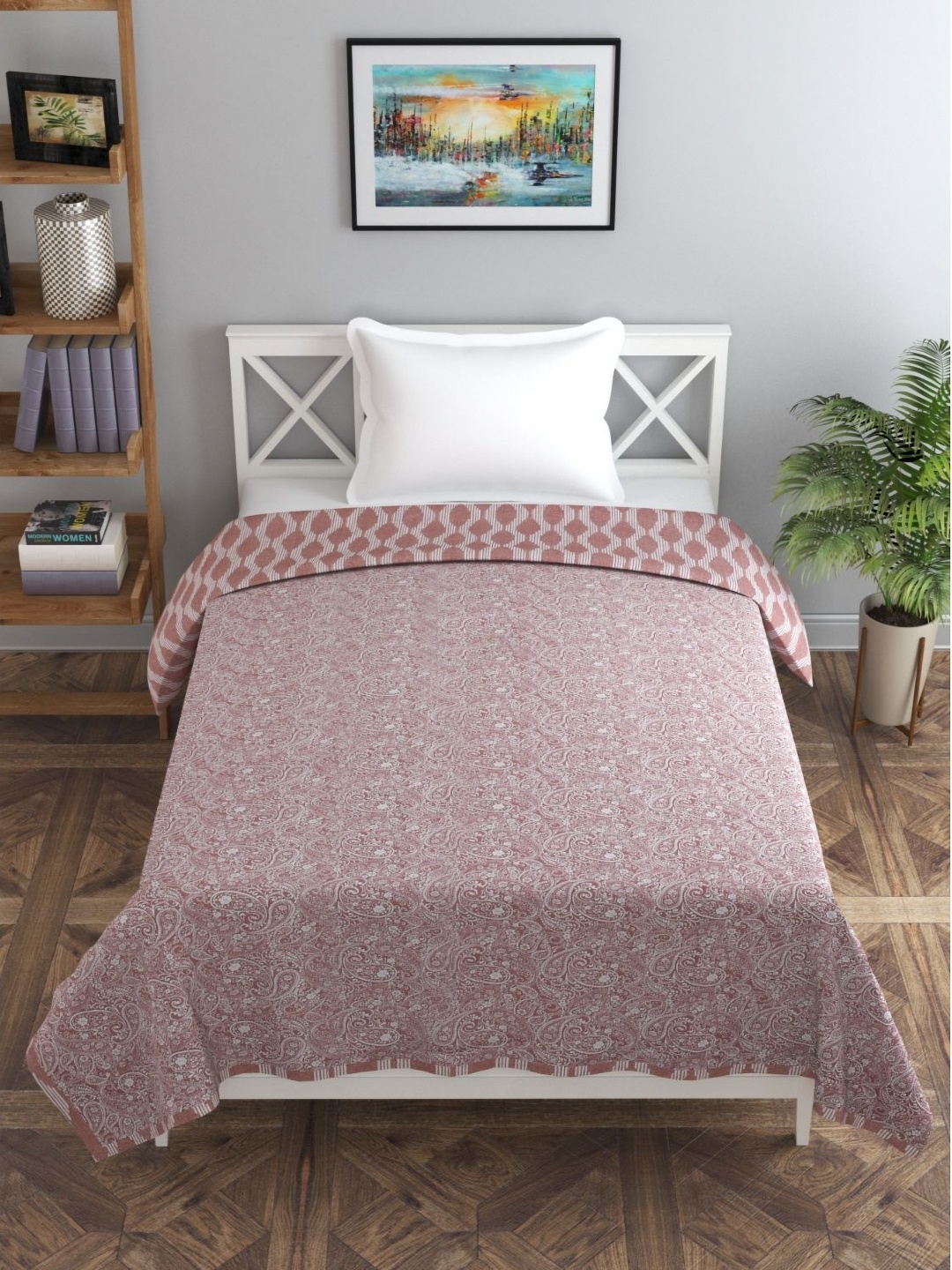 

Florida Fiva Rust Ethnic Motifs Cotton 200 GSM AC Room Reversible Single Bed Dohar