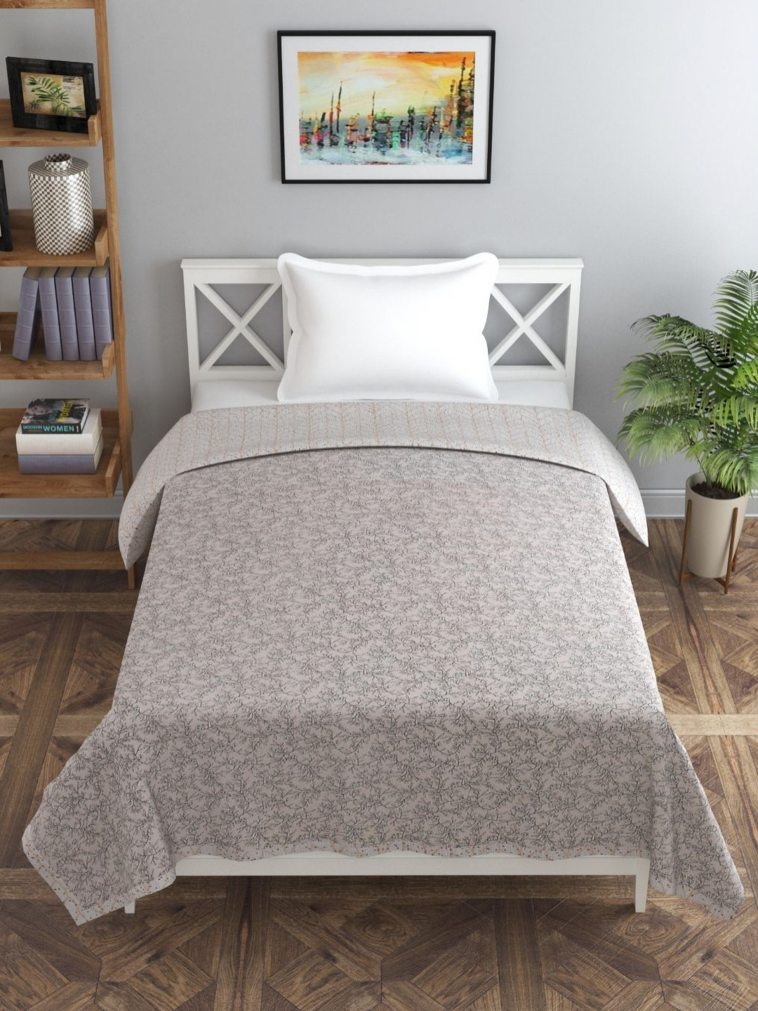 

Florida Fiva Beige Ethnic Motifs Cotton 200 GSM AC Room Reversible Double Bed Dohar