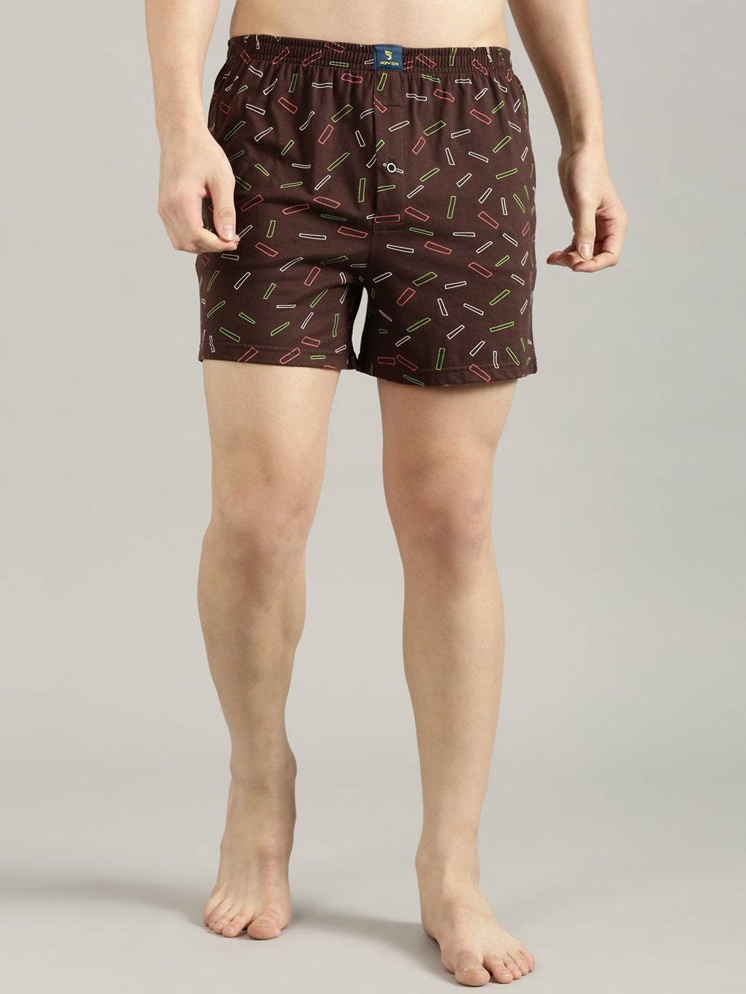 

Joven Men Printed Pure Cotton Boxers JB1K-07, Brown