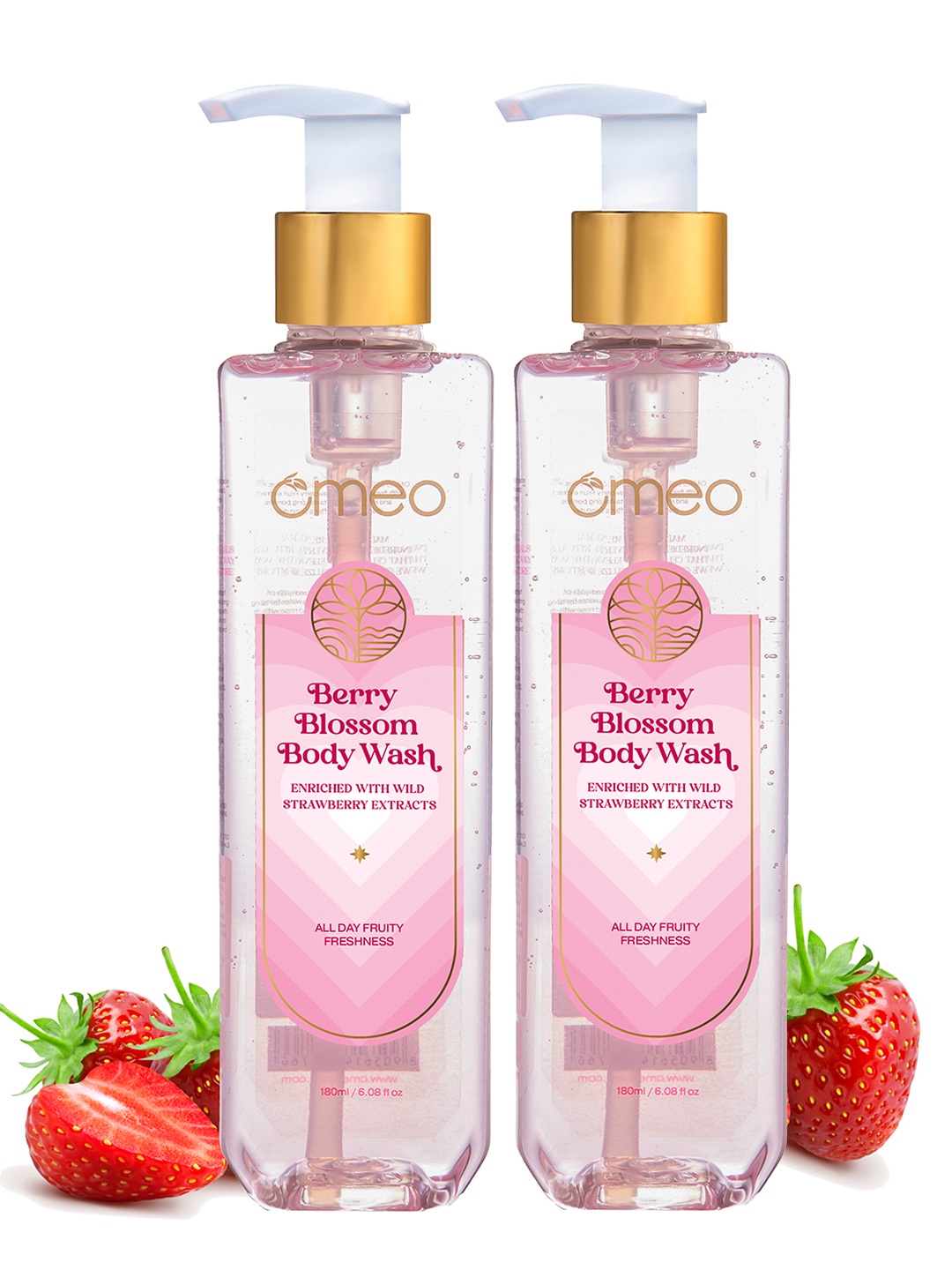 

Omeo Berry Blossom Set Of 2 Body Wash- 180ml Each, Pink