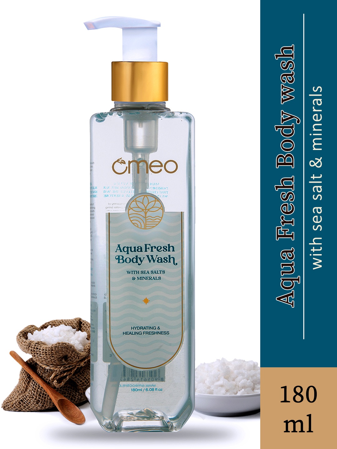 

Omeo Aqua Fresh Body Wash With Natural Marine Extracts Invigorating & Hydrating - 180ml, Blue