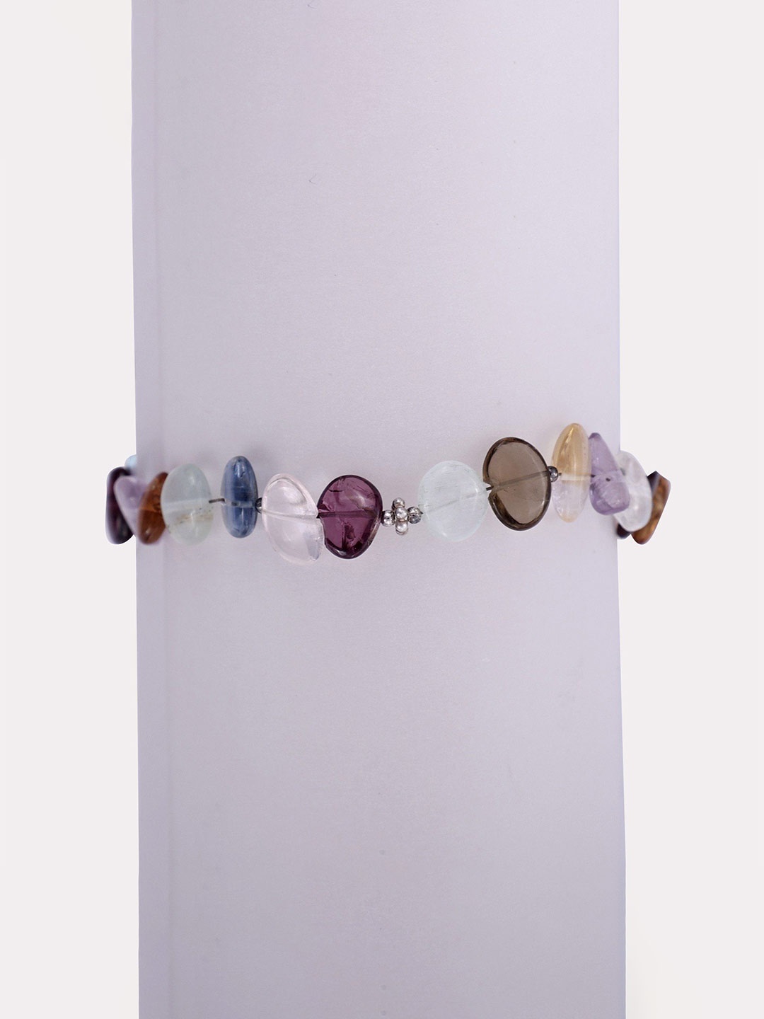 

Exotic India Multi Colour Stone Stylish Sterling Silver Bracelet