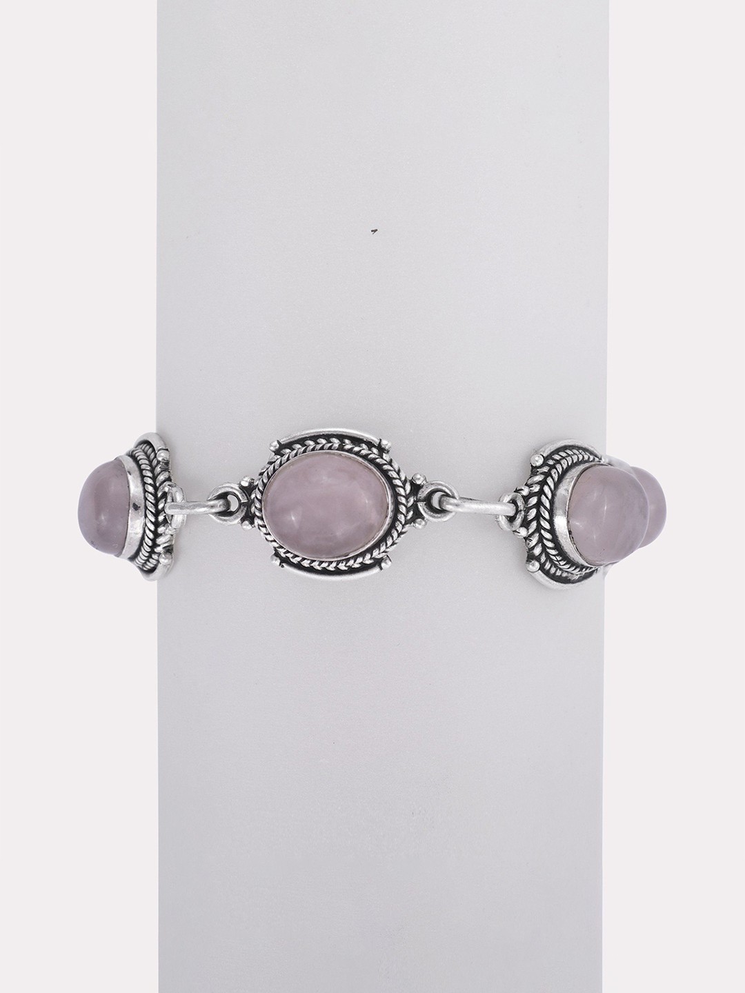 

Exotic India Rosequartz Gemstone Stylish Sterling Silver Bracelet