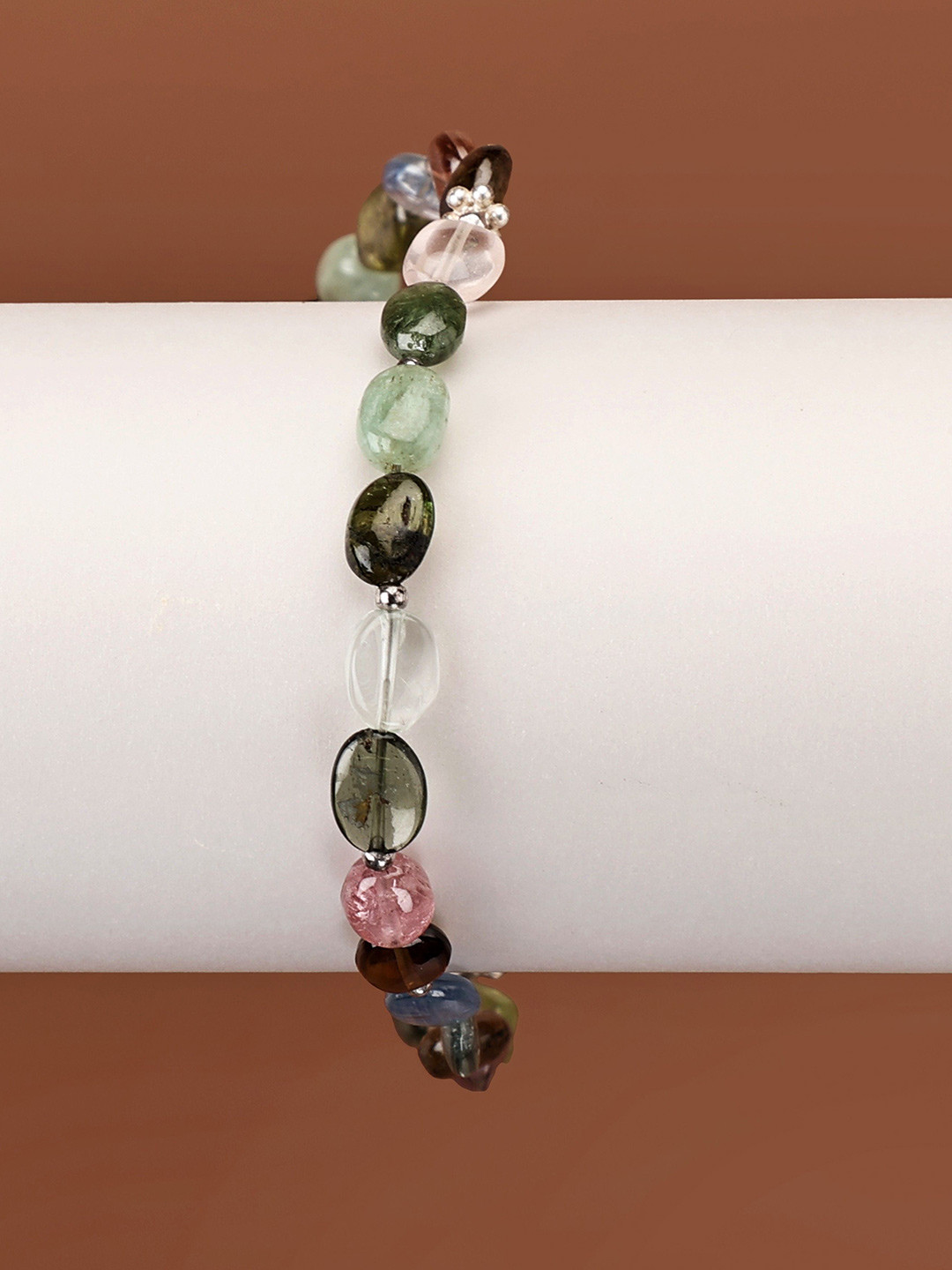 

Exotic India Sterling Silver Onyx Silver Plated Wraparound Bracelet
