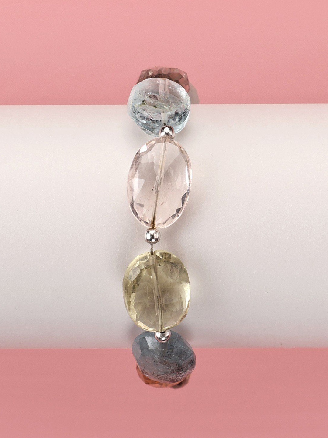 

Exotic India Multiple Gemstones Sterling Silver Beautiful Bracelet