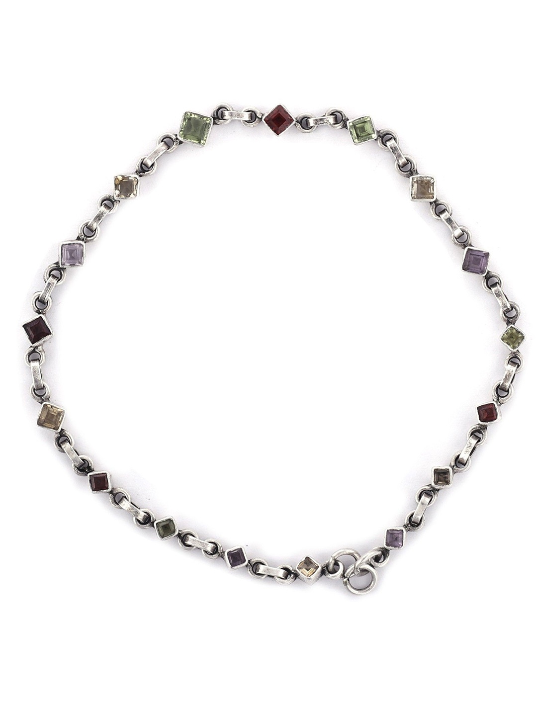 

Exotic India Multiple Gemstone Sterling Silver Bracelet