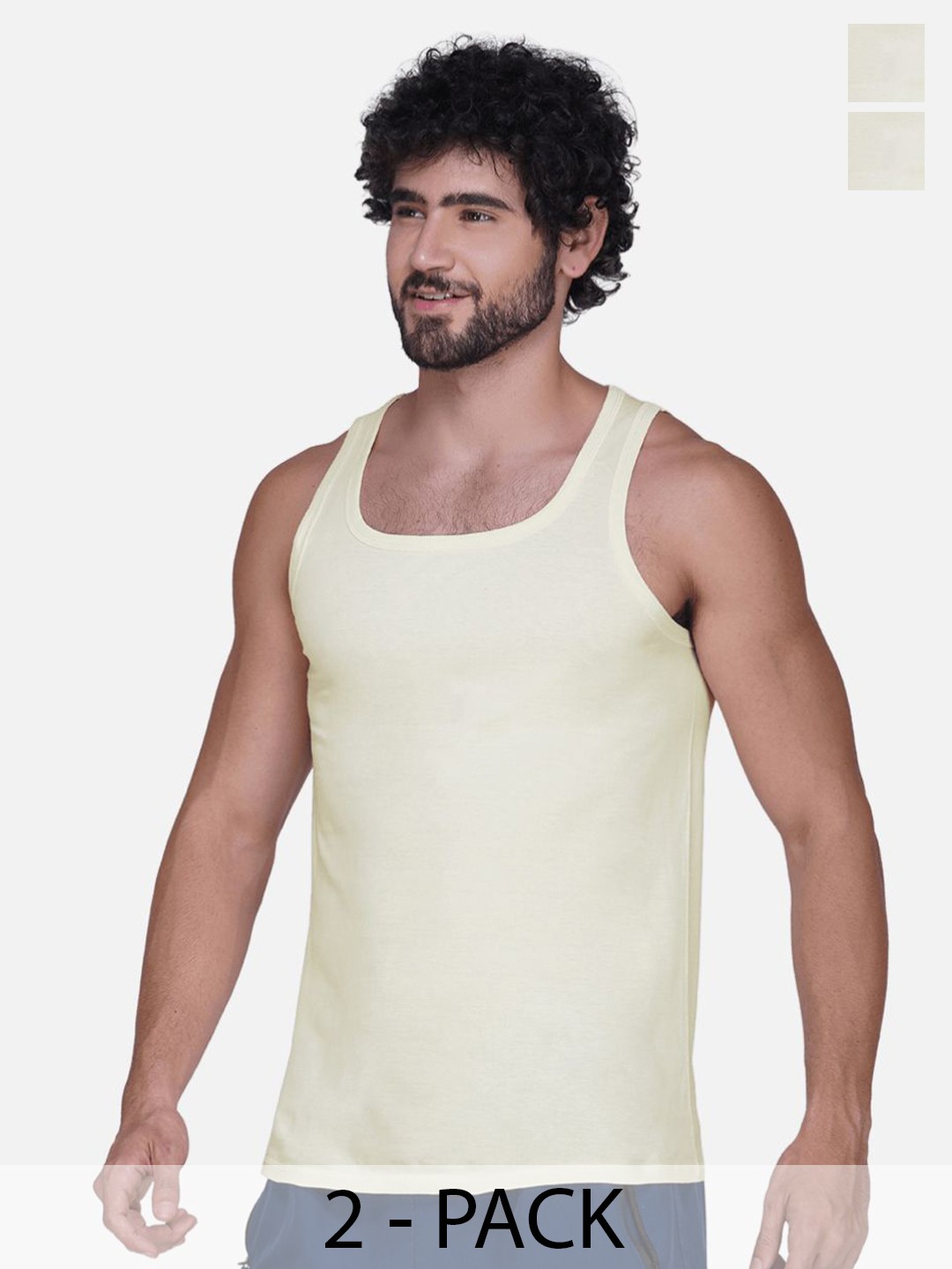 

Almo Wear Pack of 2 Cotton Sleeveless Innerwear Vests, White