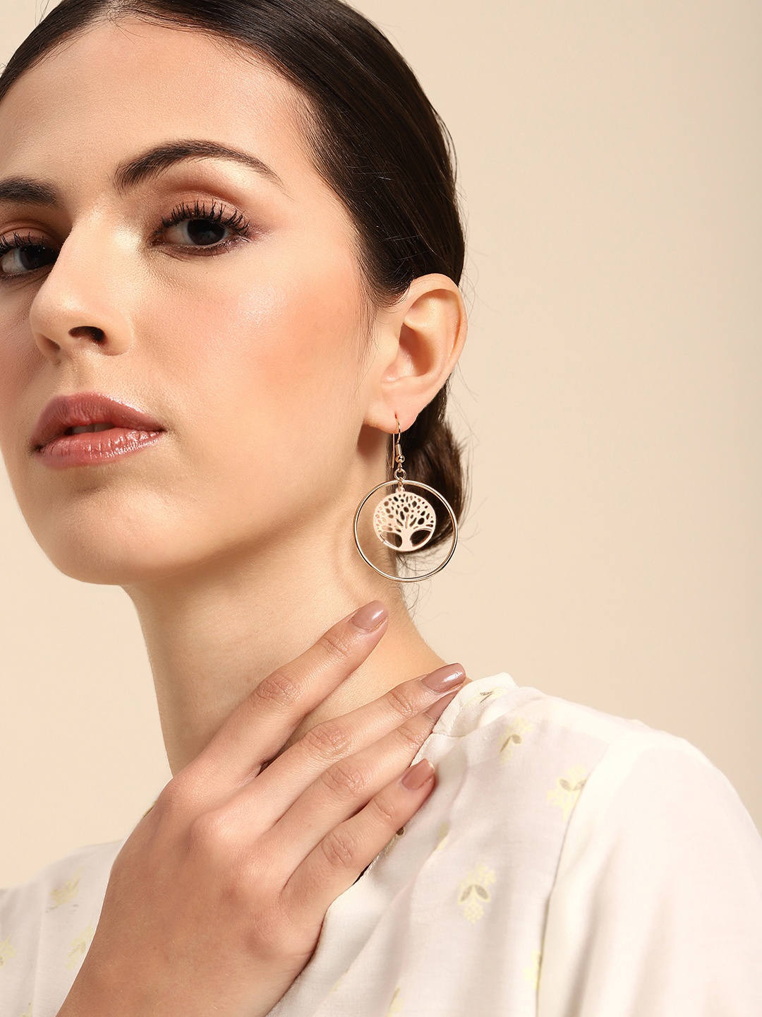

Anouk Gold-Plated Circular Drop Earrings
