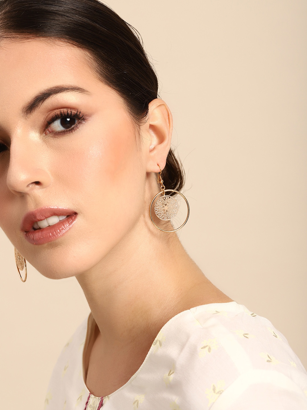 

Anouk Gold-Plated Circular Drop Earrings