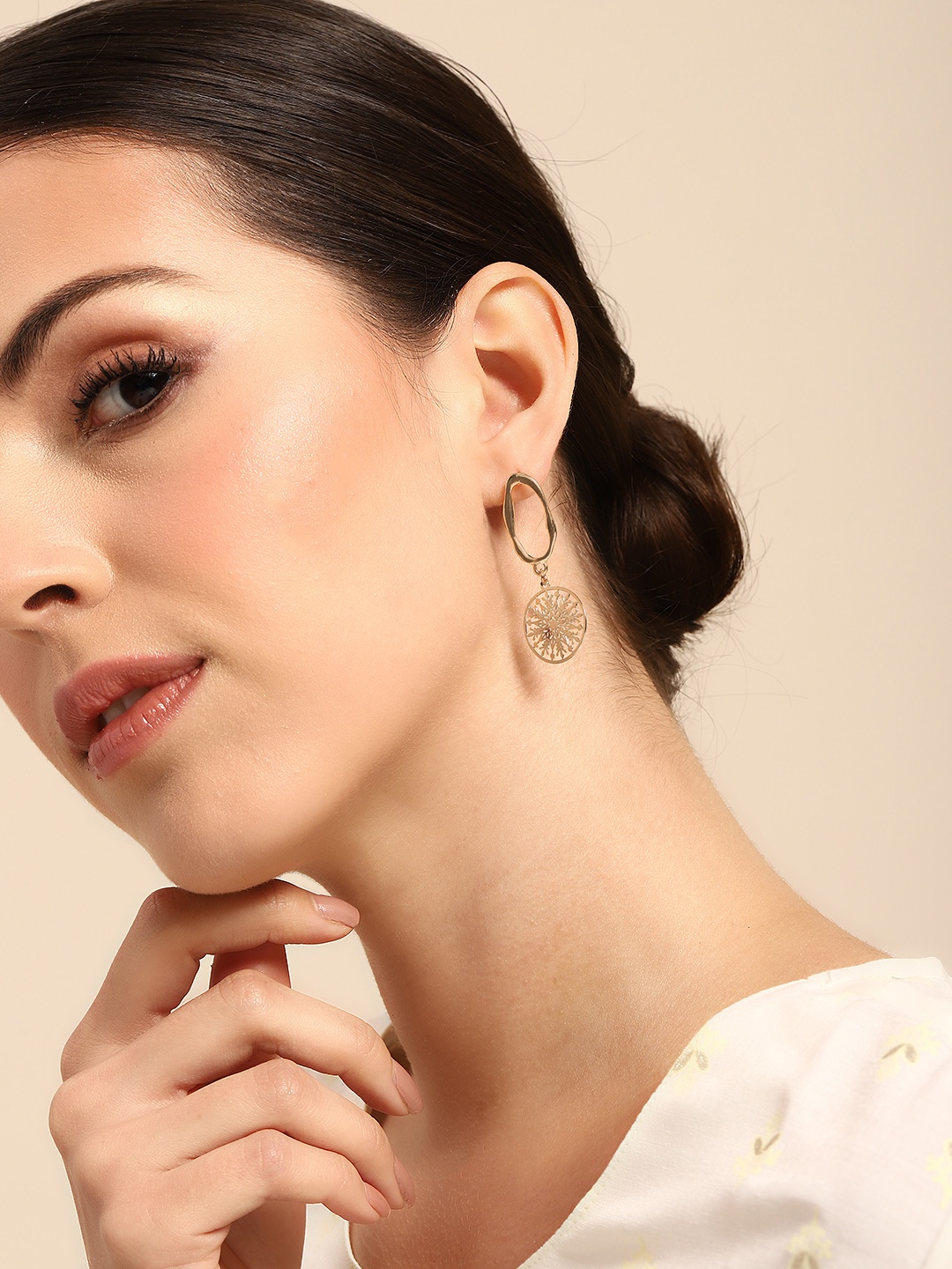 

Anouk Gold-Plated Circular Drop Earrings