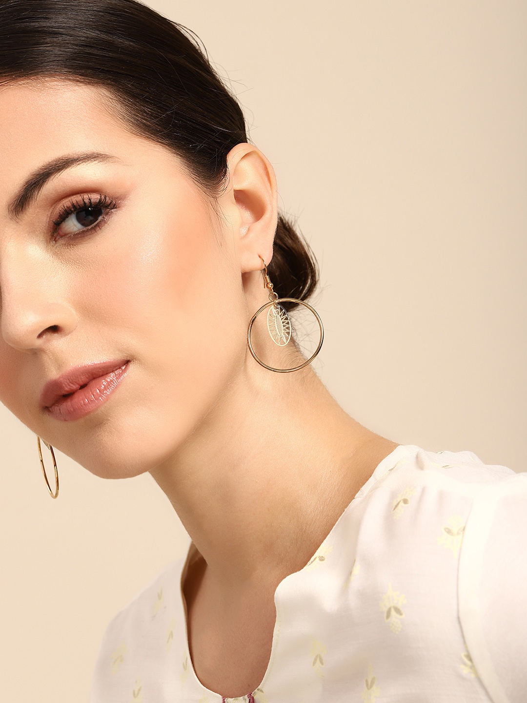 

Anouk Gold-Plated Circular Drop Earrings