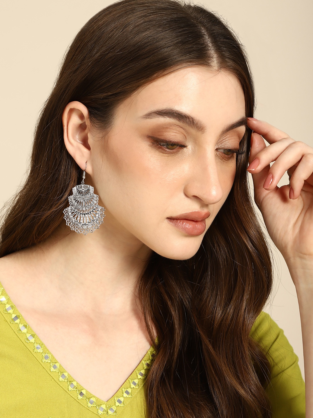 

Anouk Silver-Plated Contemporary Drop Earrings