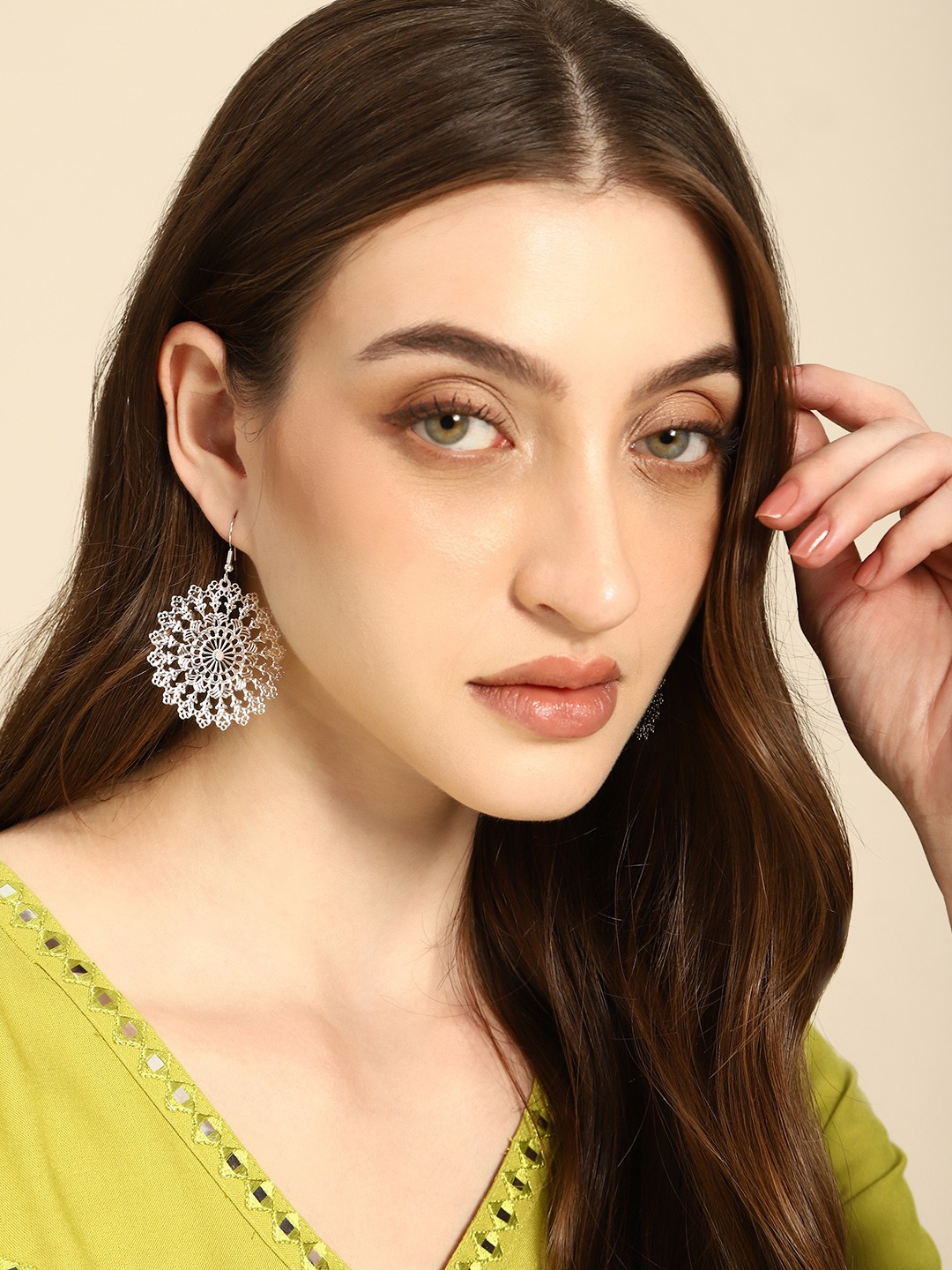

Anouk Silver-Plated Floral Drop Earrings
