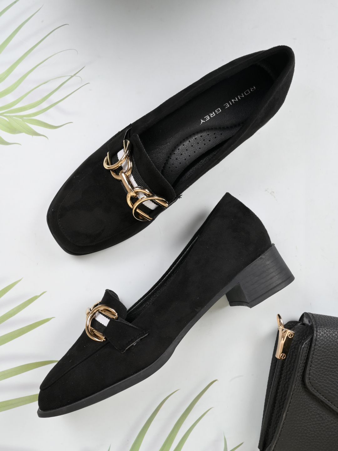 

Ronnie Grey Women PU Slip-On Loafers, Black