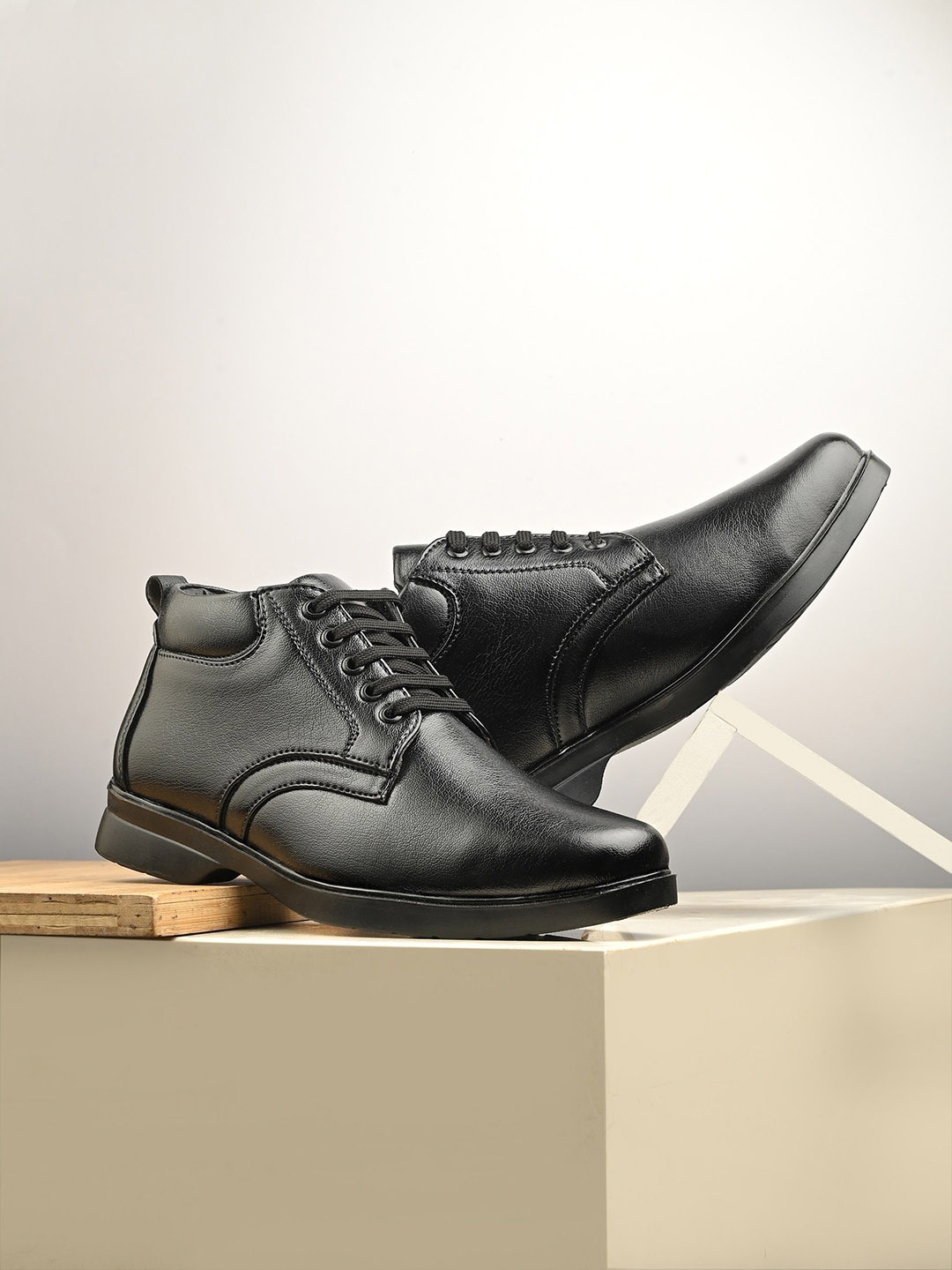 

port Men Lightweight Round Toe Lace Ups Formal Derbys, Black