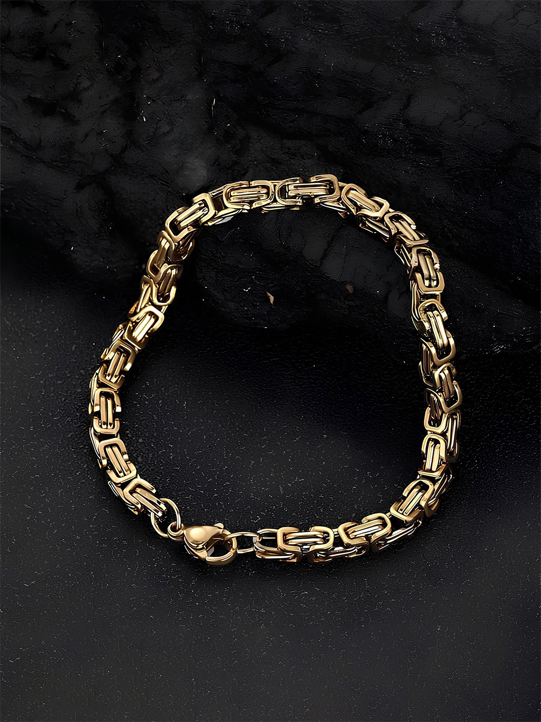 

KARISHMA KREATIONS Unisex Gold Plated Stainless Steel Link Bracelet