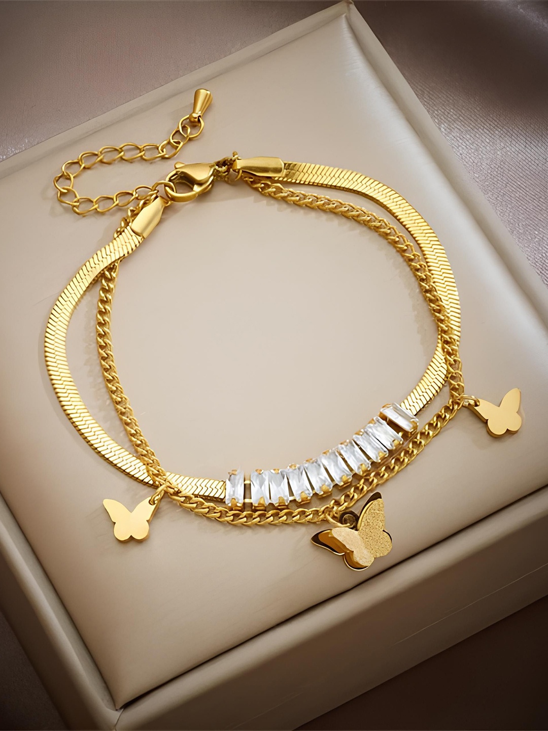 

KARISHMA KREATIONS Gold Plated Stainless Steel Link Bracelet
