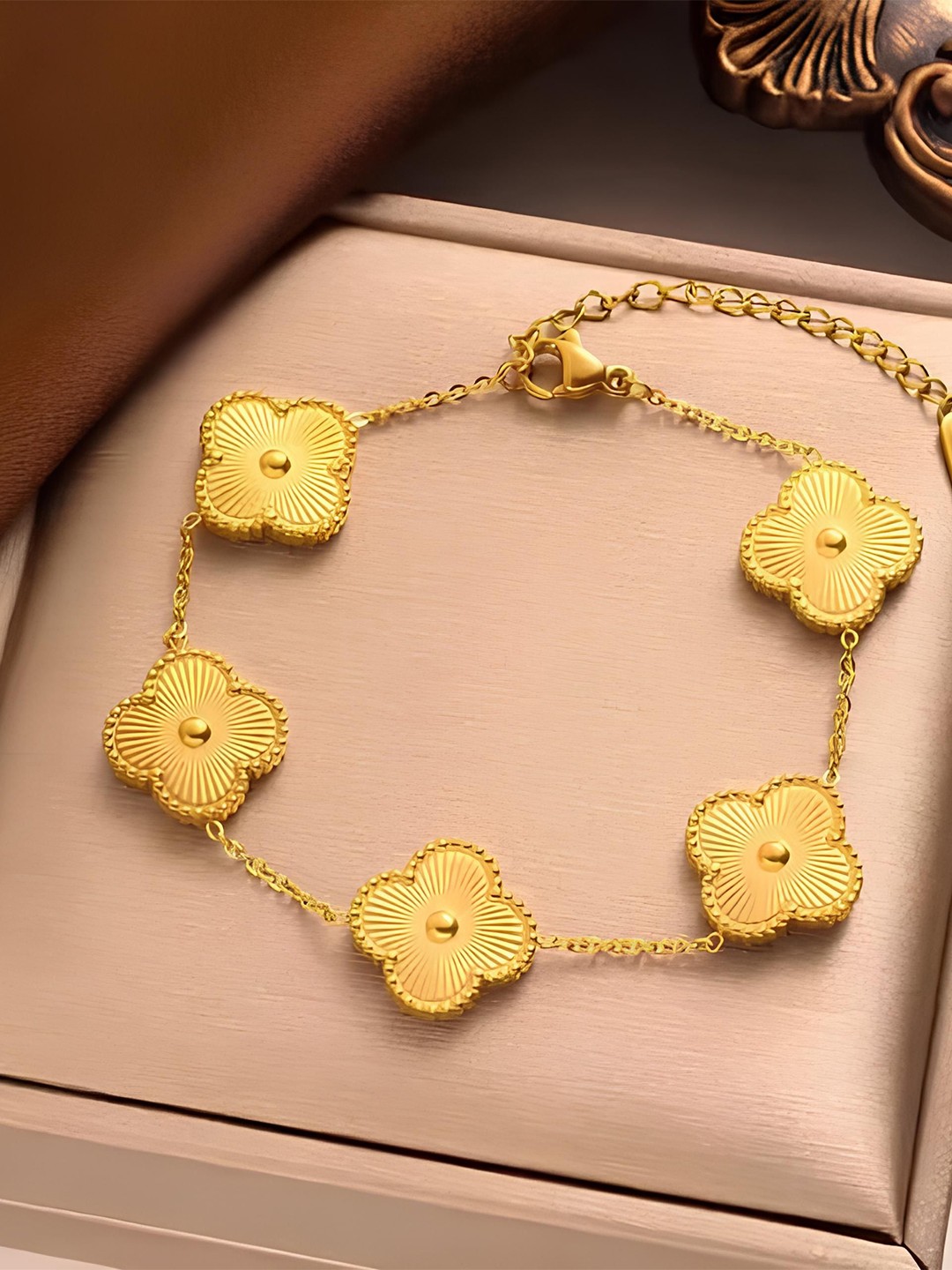 

KARISHMA KREATIONS Stainless Steel Gold-Plated Link Bracelet