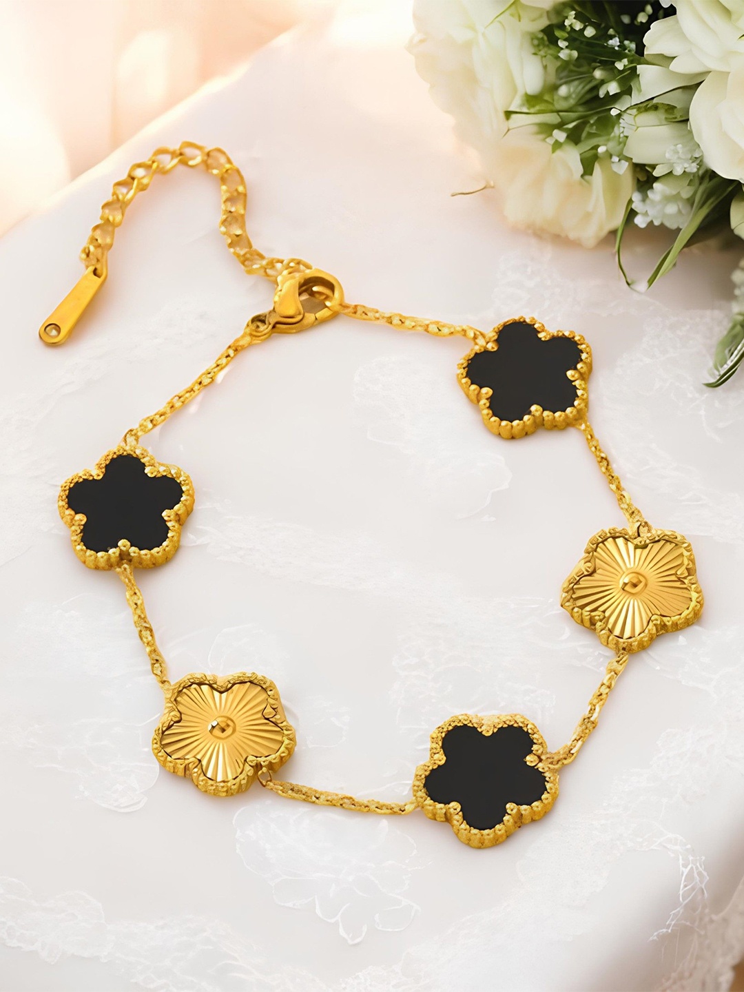 

KARISHMA KREATIONS Gold-Plated Stainless Steel Link Bracelet