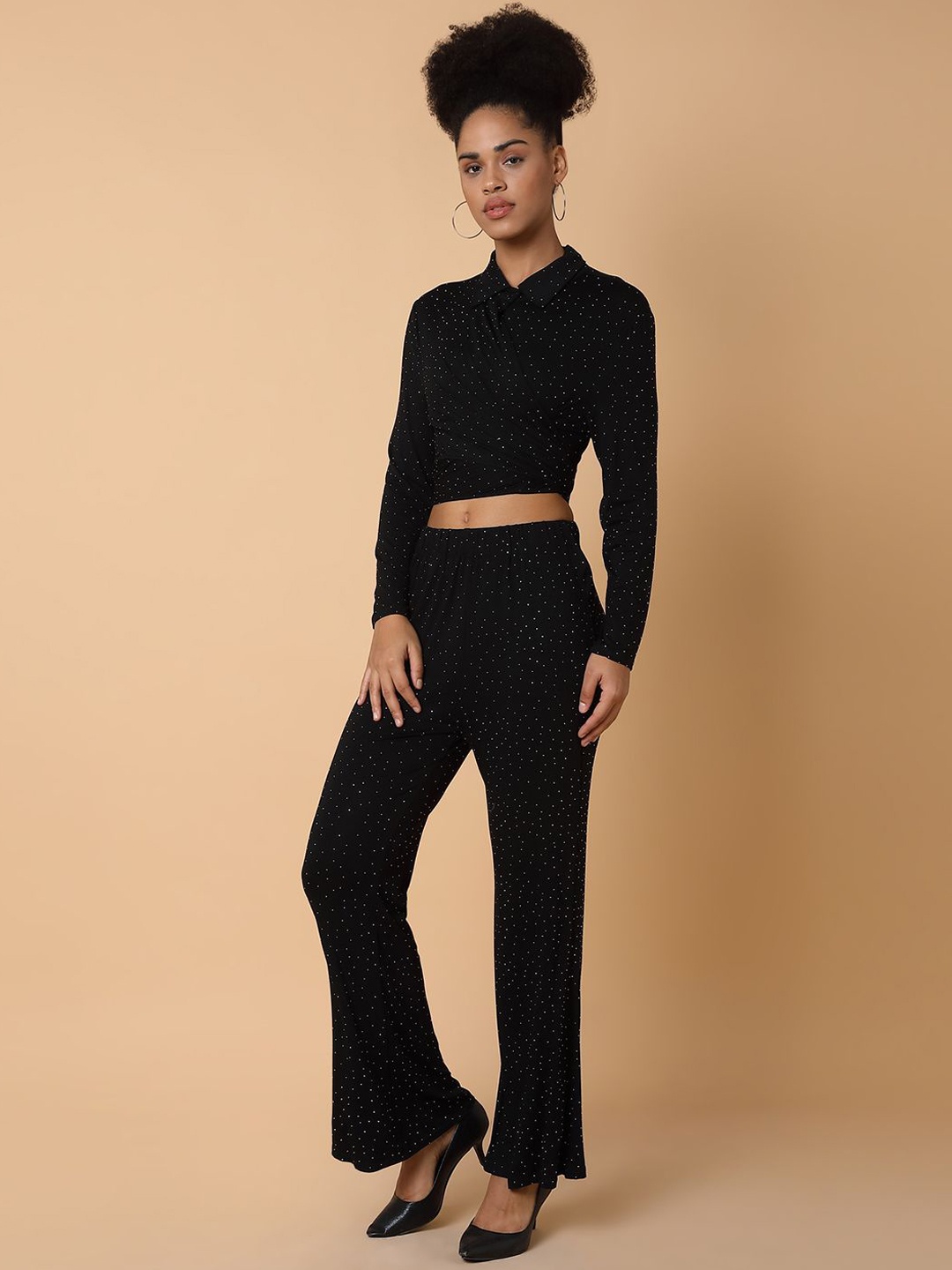 

SHOWOFF Printed Top and Trouser, Black