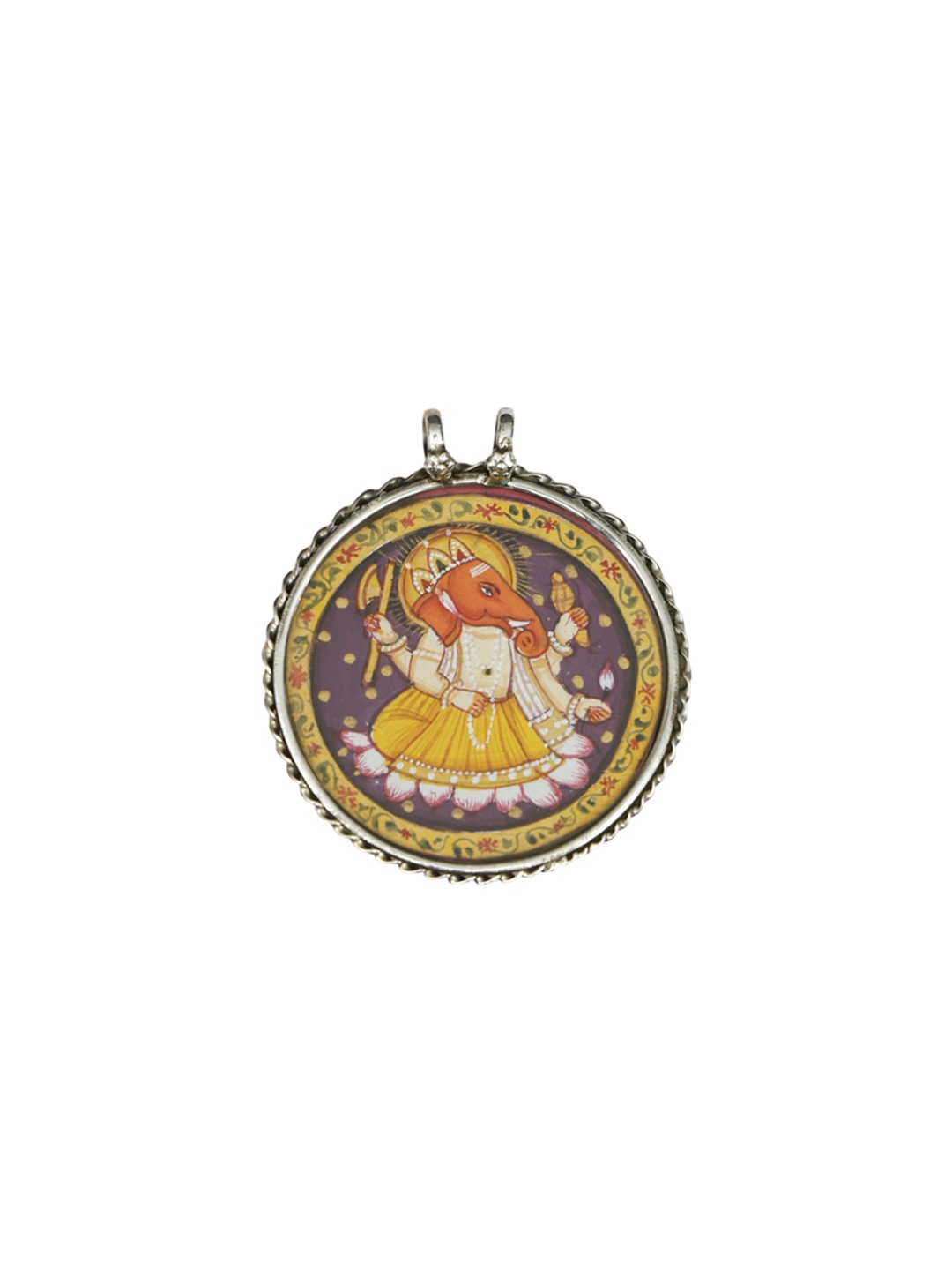 

Exotic India Silver-Plated Circular Pendants