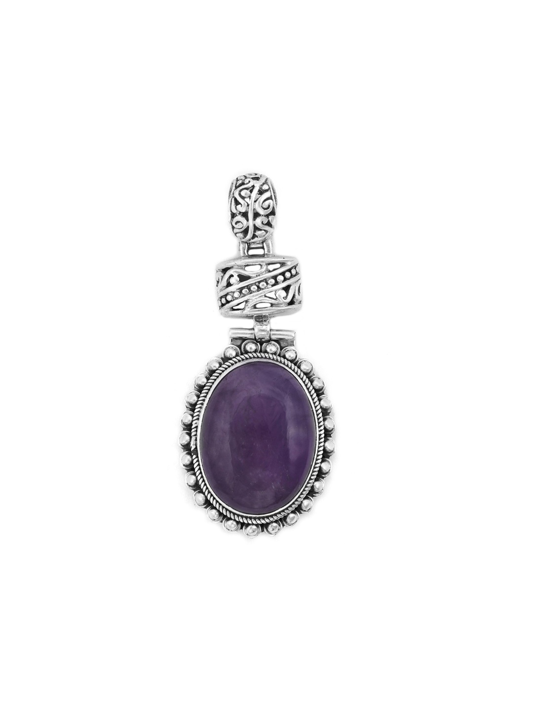 

Exotic India Amethyst Gemstone Designer Sterling Silver Pendant