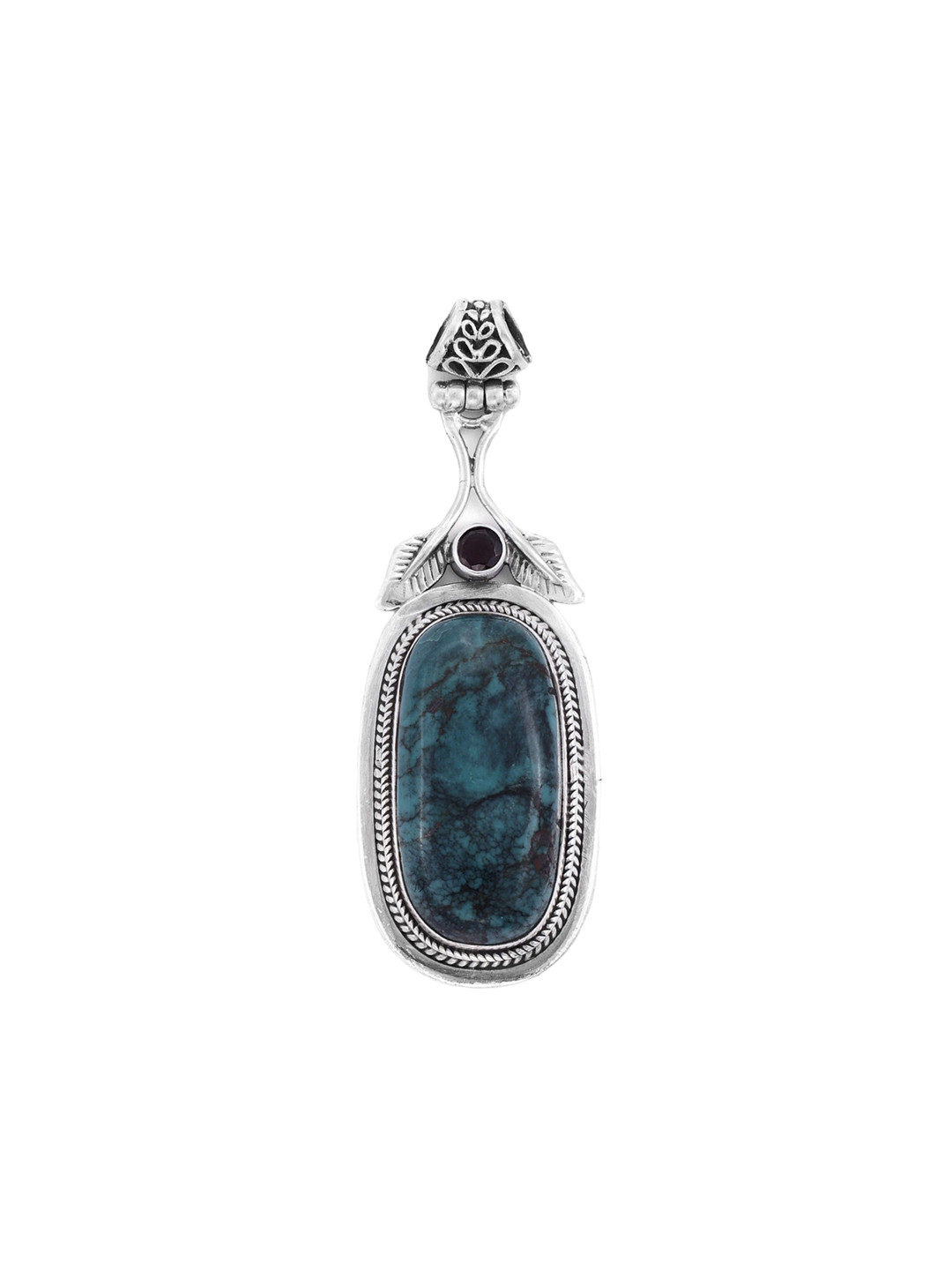 

Exotic India Turquoise Stone Sterling Silver Pendant