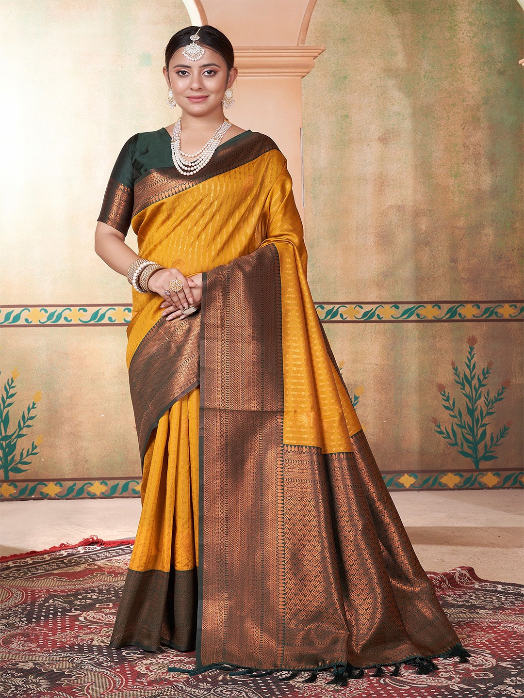 

Anouk Ethnic Motifs Zar Kanjeevaram Saree, Gold