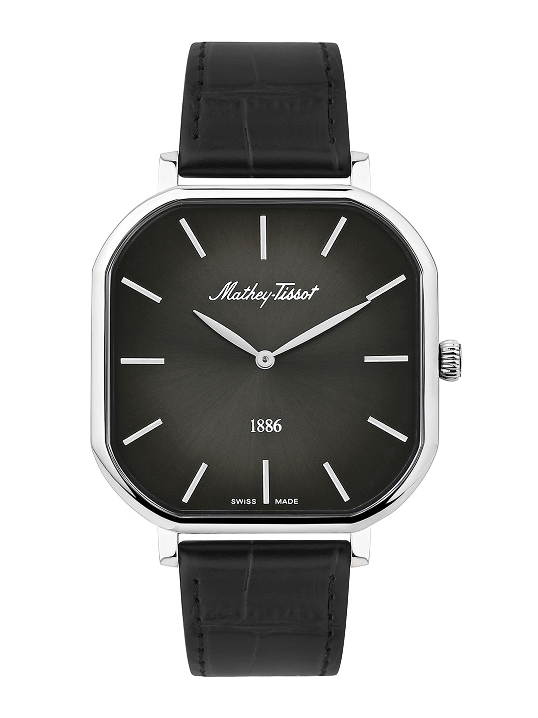 

Mathey-Tissot Swiss Made Men Dial & Leather Textured Straps Analogue Watch H7917ALN, Black