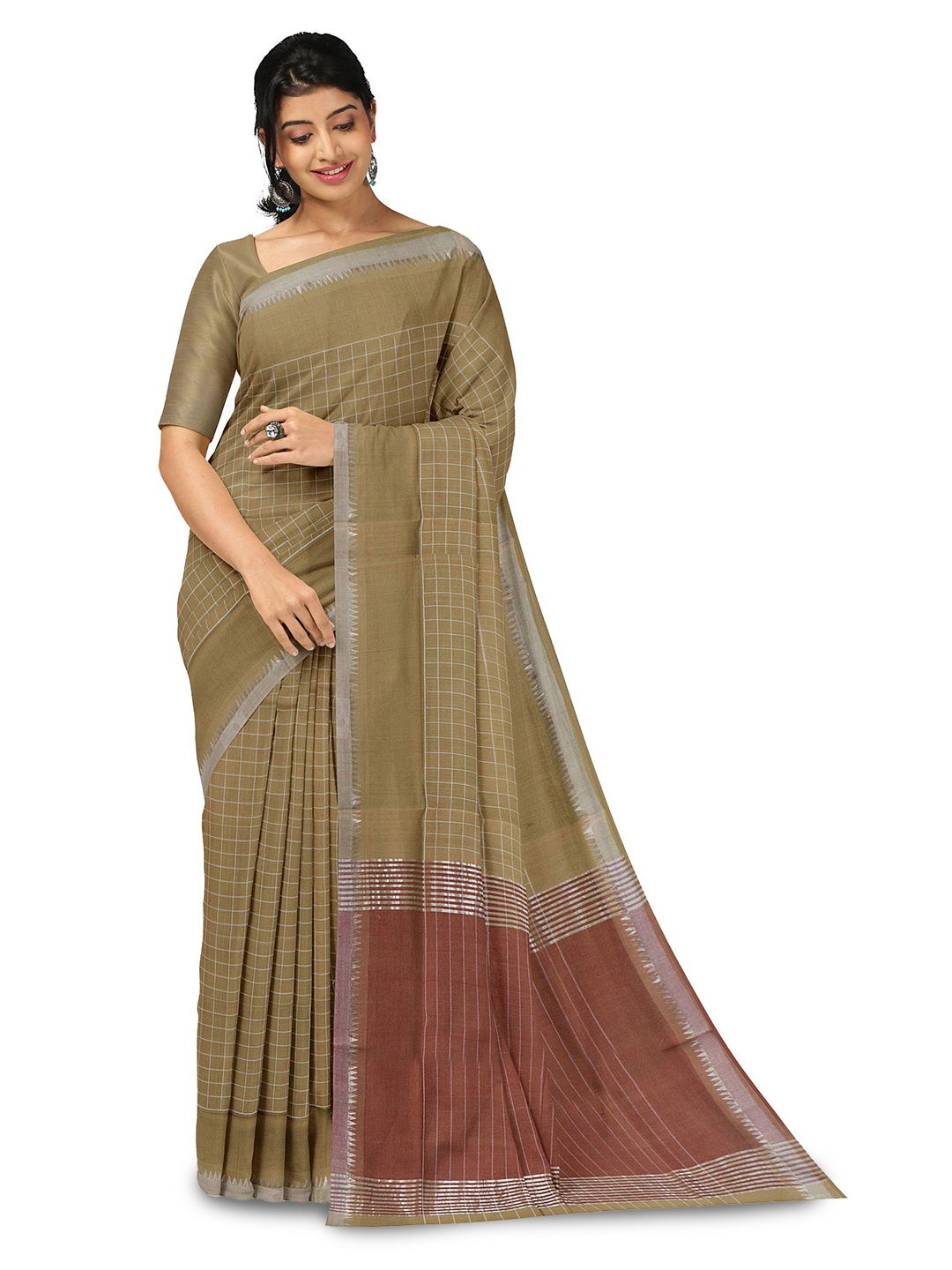 

APCO Woven Design Zari Pure Cotton Saree, Green