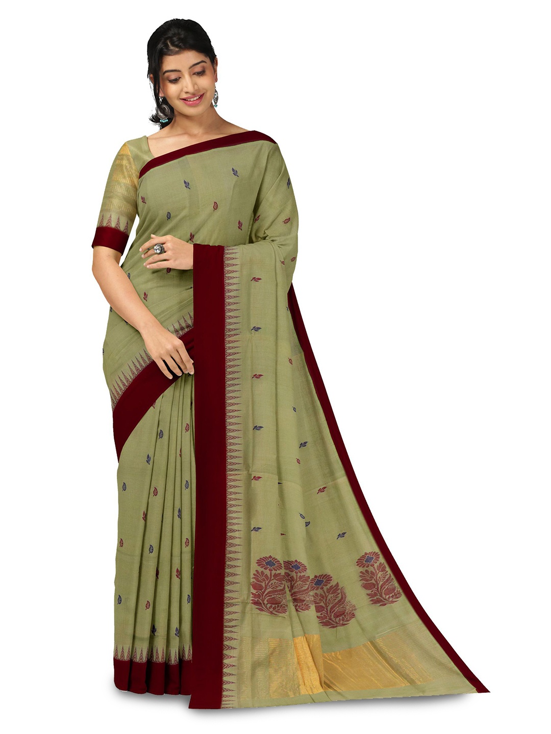 

APCO Woven Design Pure Cotton Saree, Cream
