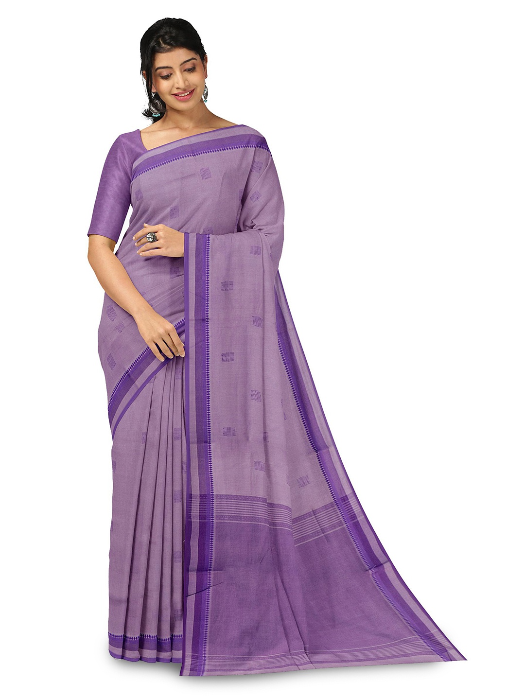 

APCO Ethnic Motifs Pure Cotton Saree, Violet