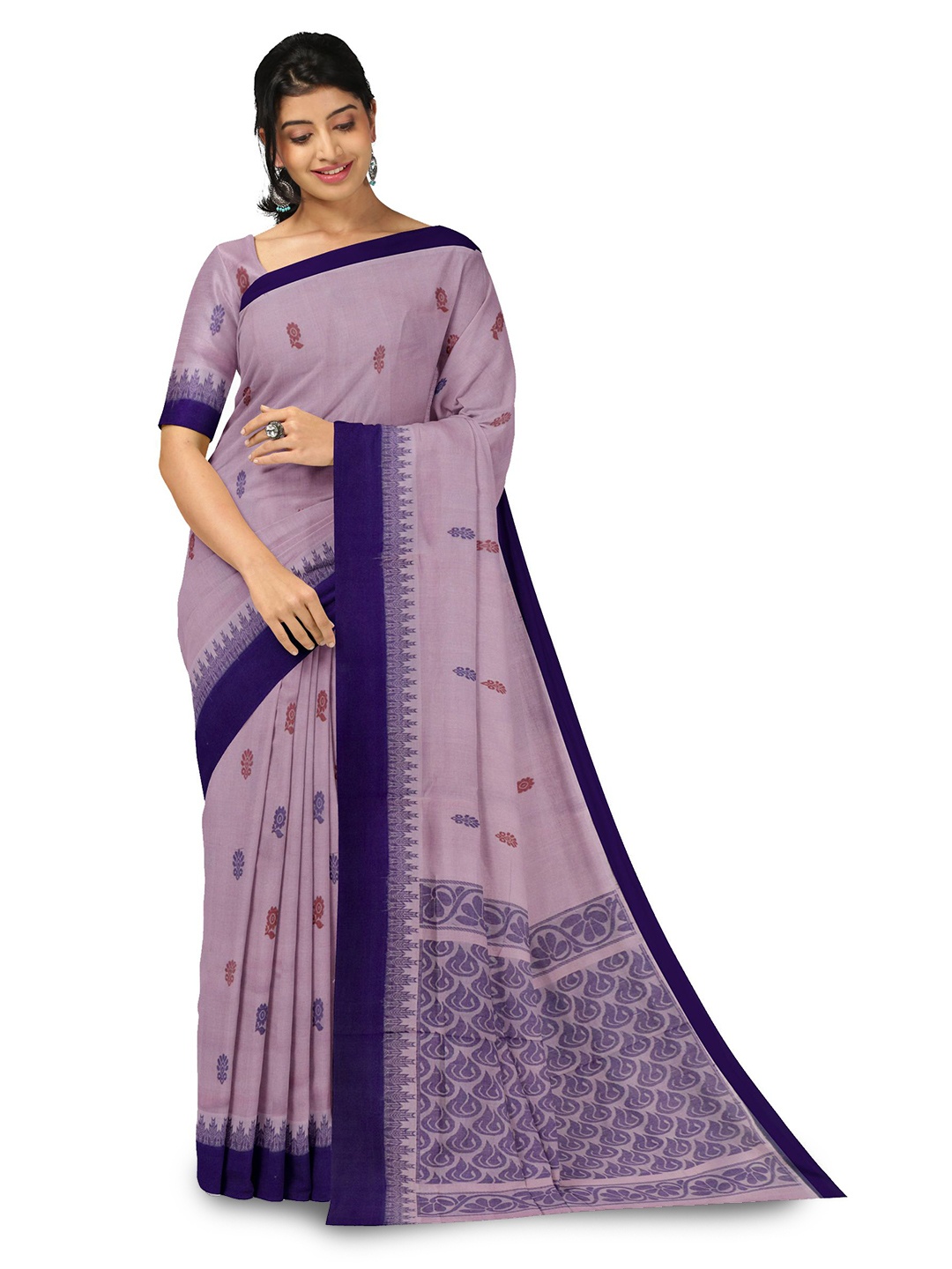 

APCO Floral Pure Cotton Saree, Lavender