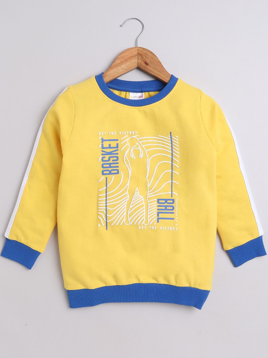 

BUMZEE Boys Full Sleeves Cotton Printed Sweatshirt, Yellow