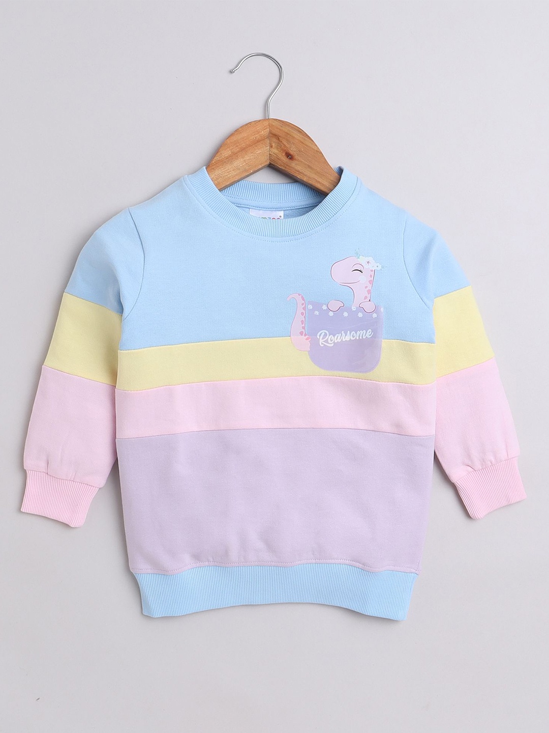 

BUMZEE Girls Colourblocked Sweatshirt, Multi