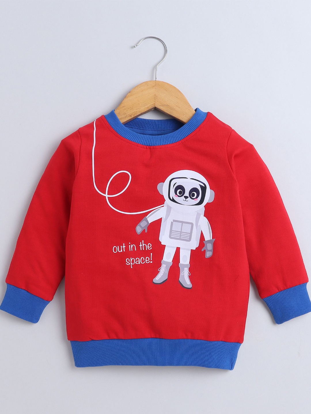 

BUMZEE Boys Printed Full Sleeves Cotton Sweatshirt, Red