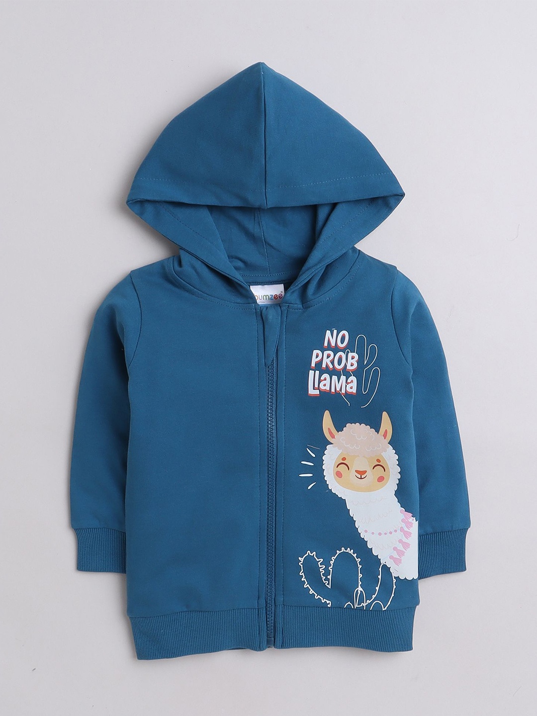 

BUMZEE Girls Graphic Printed Hooded Sweatshirt, Blue