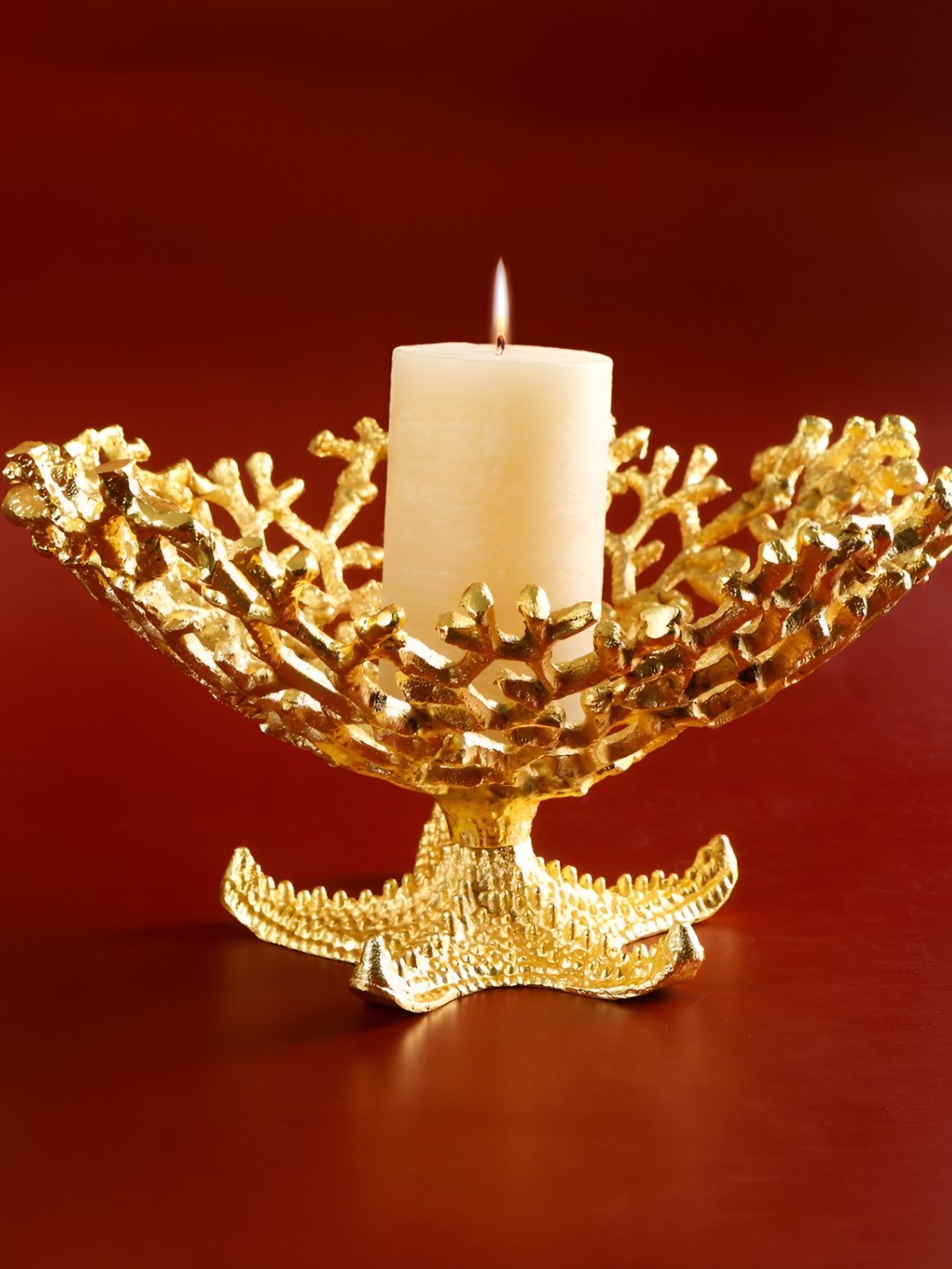 

THE HOME CO. Gold Toned Decorative Golden Leaf Bowl