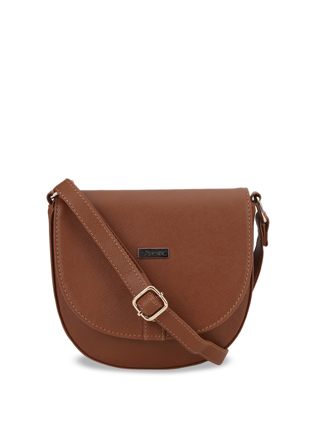 

STOIC Women Solid Structured Sling Bag, Brown