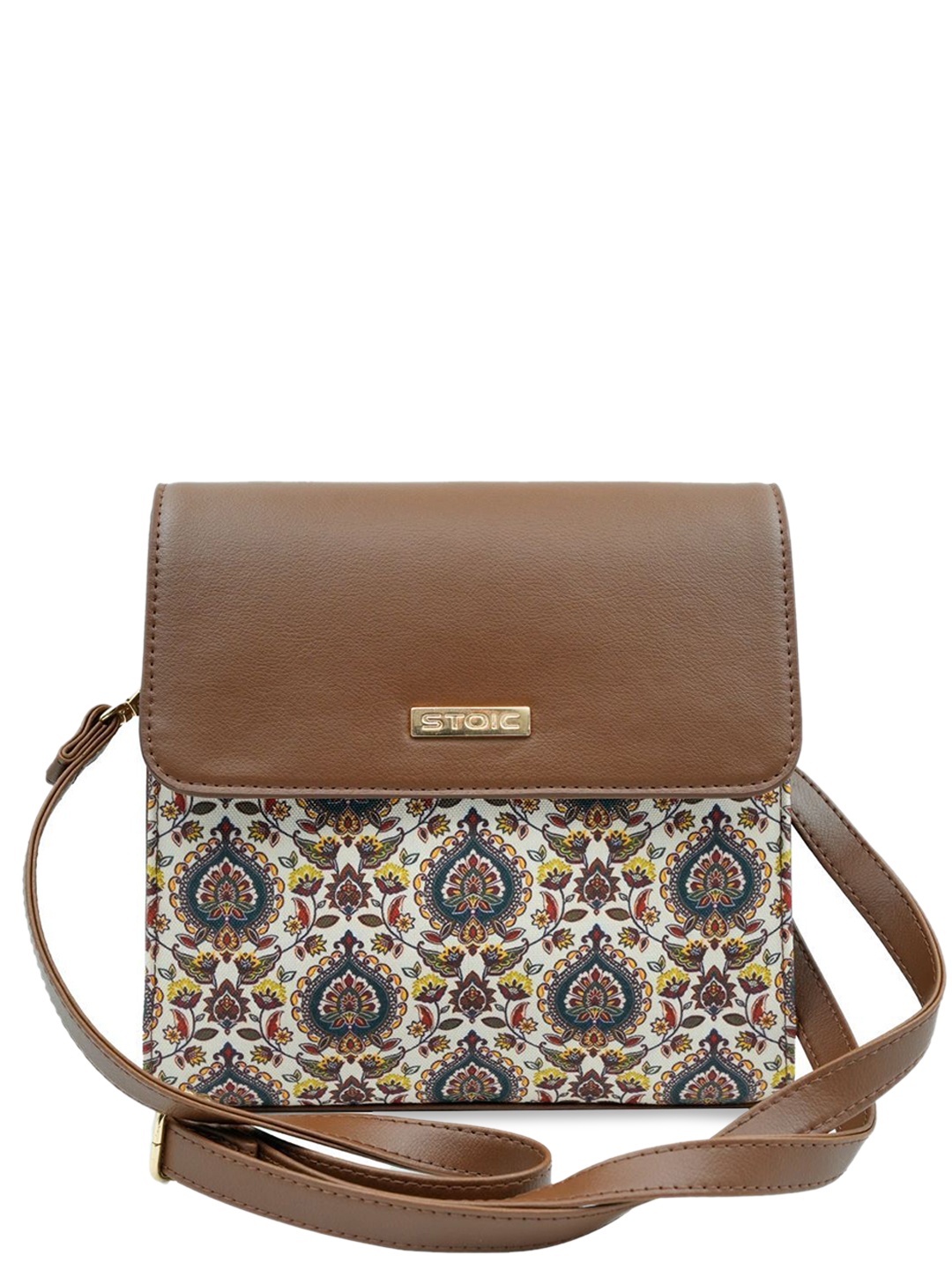 

STOIC Printed Structured Satchel with Tasselled, White