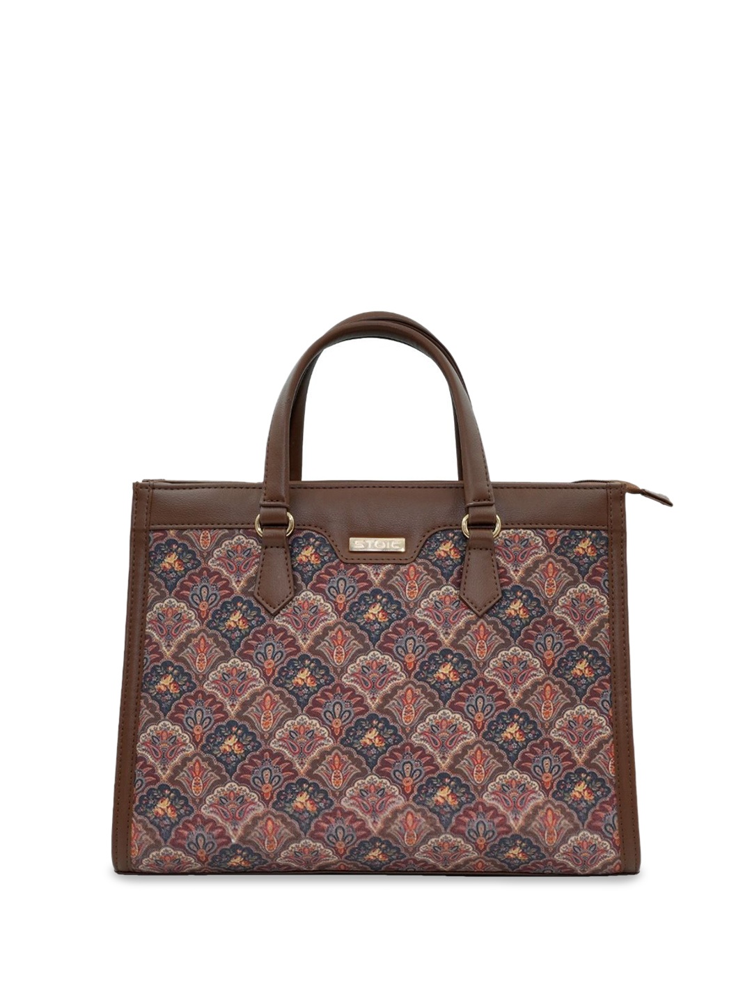 

STOIC Women Ethinic Motif Printed Shopper Satchel, Brown