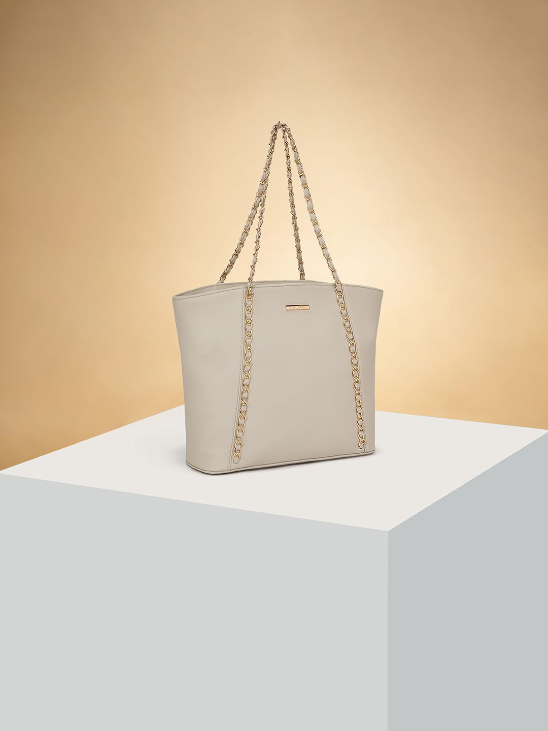 

Forever Glam by Pantaloons Women Solid PU Oversized Structured Shoulder Bag, Off white