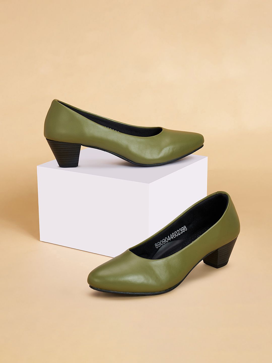 

Forever Glam by Pantaloons Women PU Block Pumps, Green