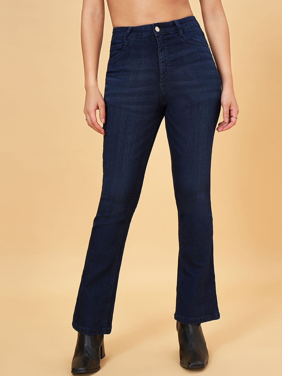 

SF JEANS by Pantaloons Women Bootcut High-Rise Light Fade Jeans, Navy blue