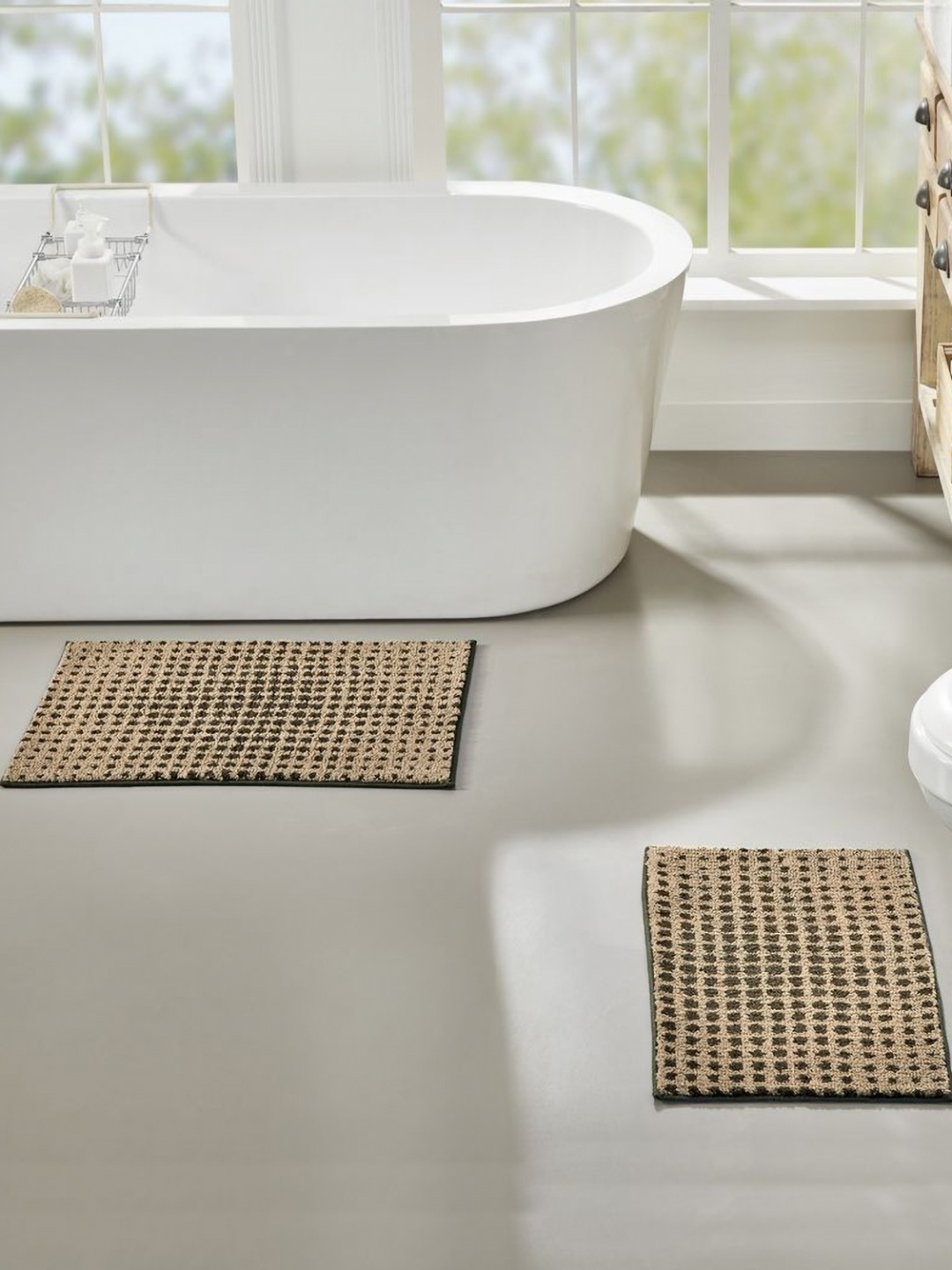 

Pano Brown & Beige Dot Knitted Microfiber 2000 GSM Anti-Skid Bath Rugs